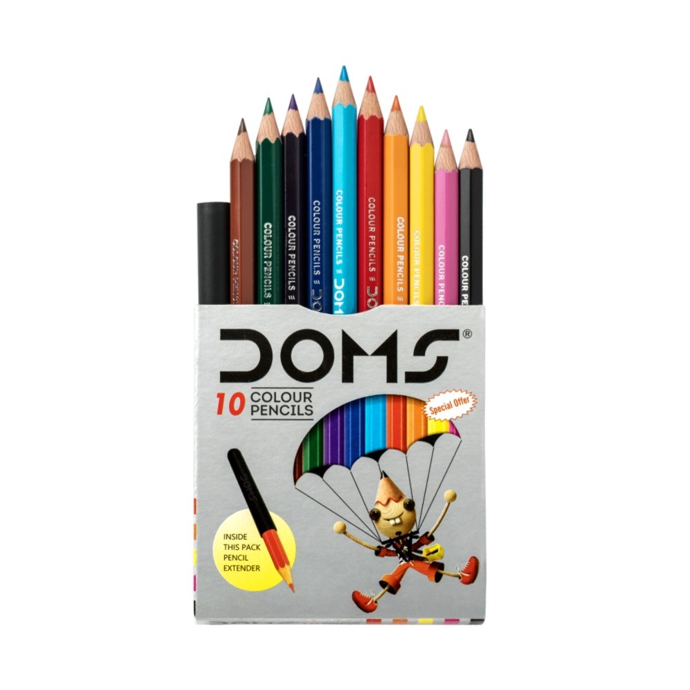 DOMS Colour Pencil 10 Shades Half Size DOMS